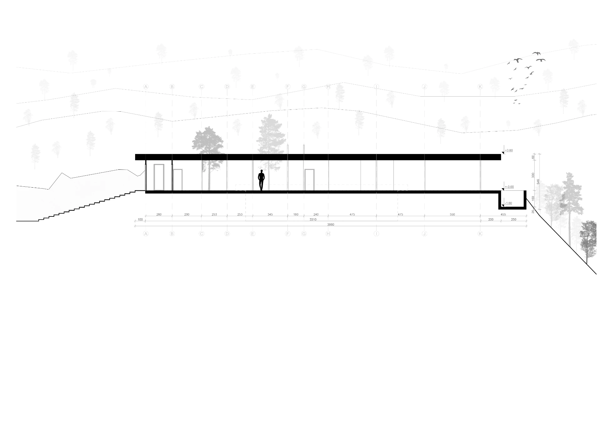 Schnitt A-A Wohnhaus Ferizaj