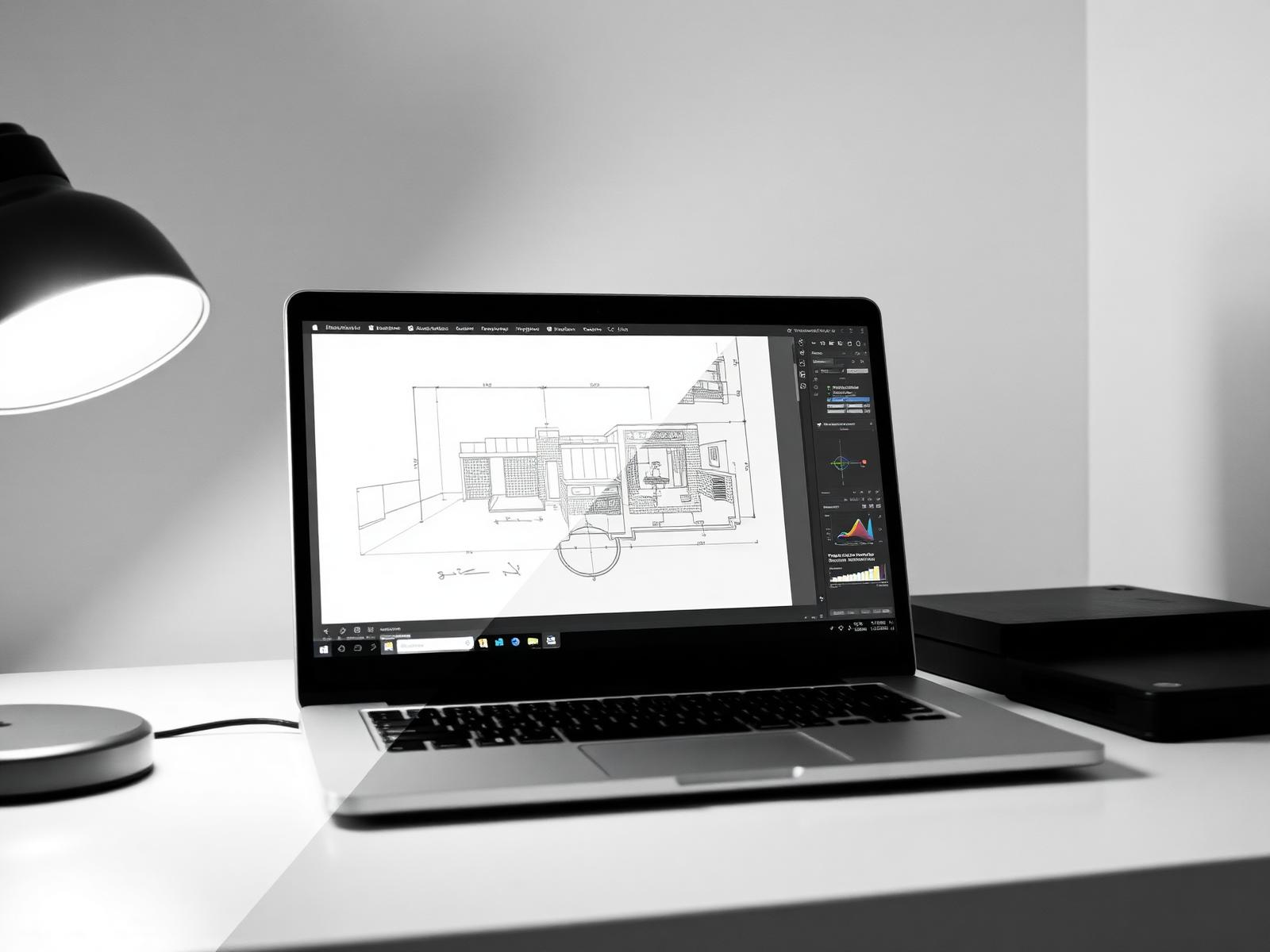 Plan-Vektorisierung am Laptop